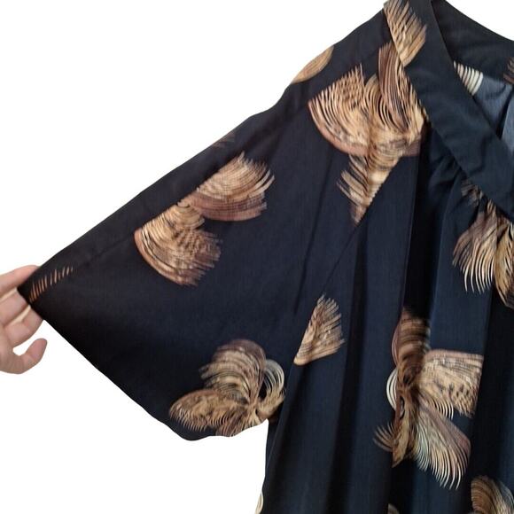 Romans Black Peter Pan Collar Babydoll Tunic Blouse Women Size 32W Retro Goth - Picture 5 of 7